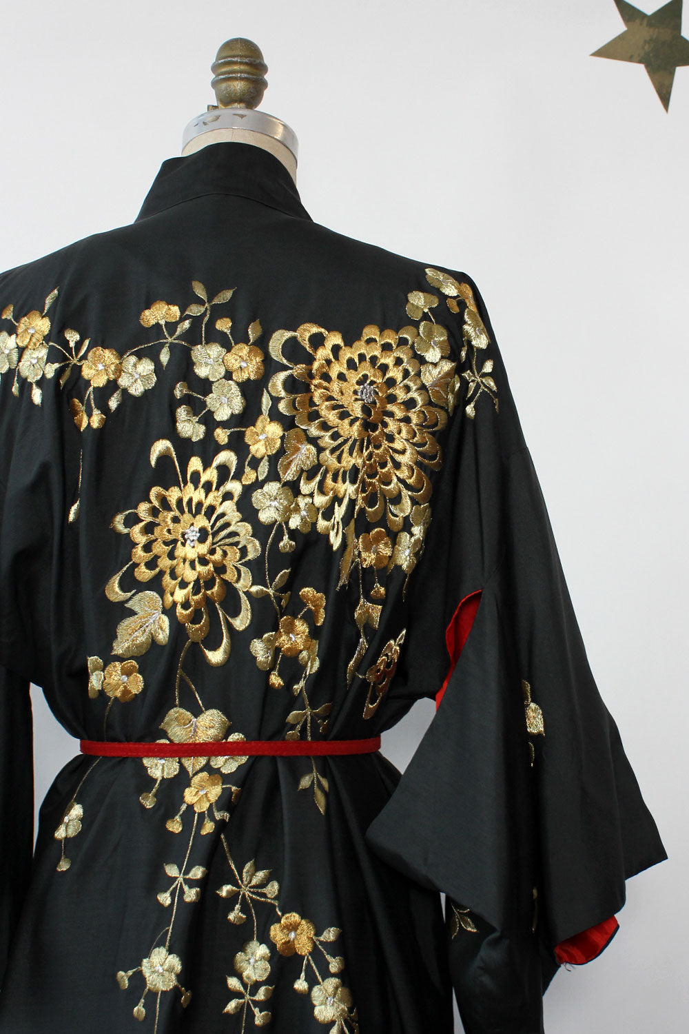 Golden Embroidered Silk Kimono
