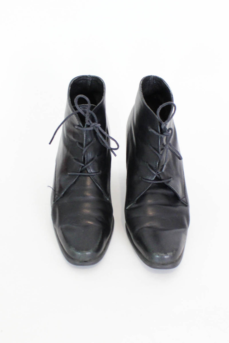Lace Up Heeled Ankle Boots 7