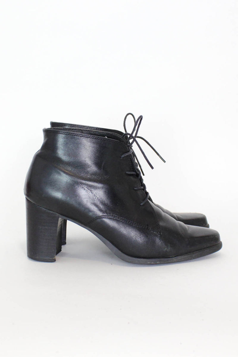 Lace Up Heeled Ankle Boots 7