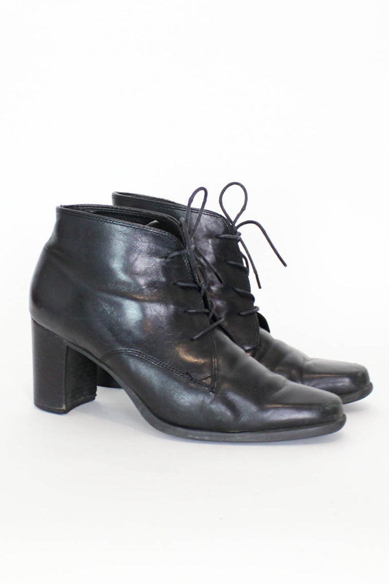 Lace Up Heeled Ankle Boots 7
