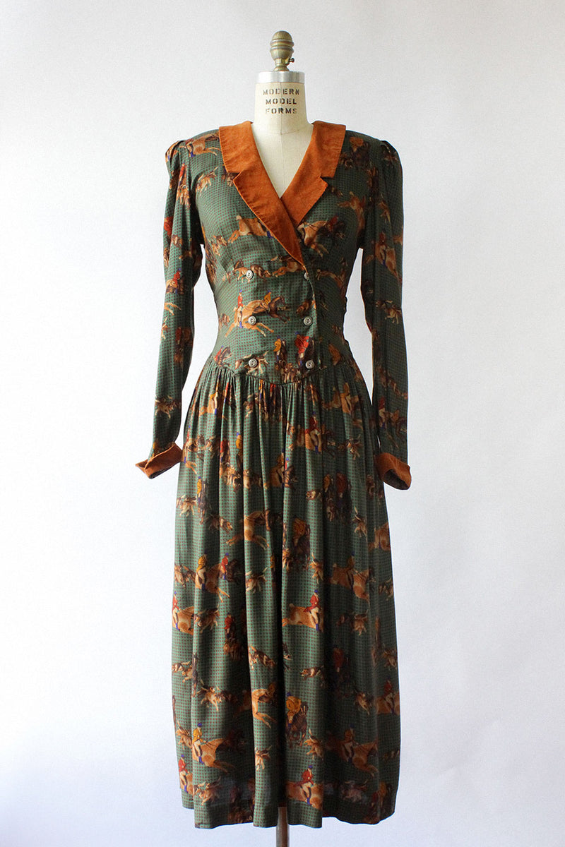 Hunting Novelty Print Dress M