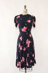 Midnight Magenta Floral Rayon Dress XS/S