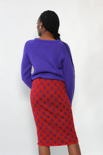 Geometric Motif Knit Skirt XS-M