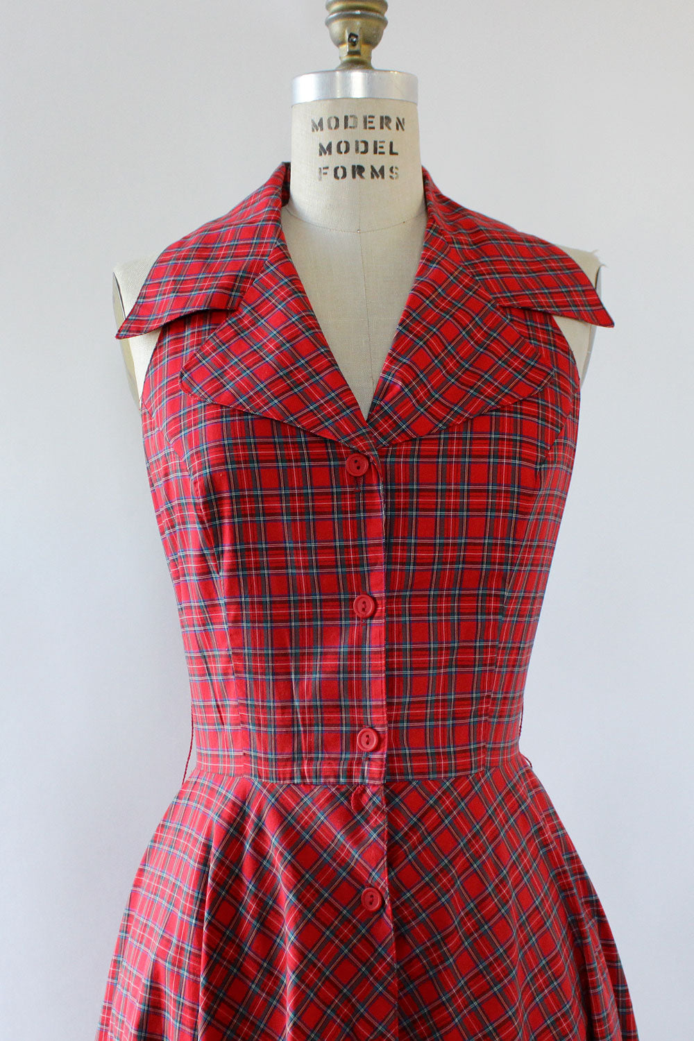 Scottish Plaid Cotton Dress M