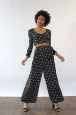 Moody Floral Palazzo Jumpsuit M/L