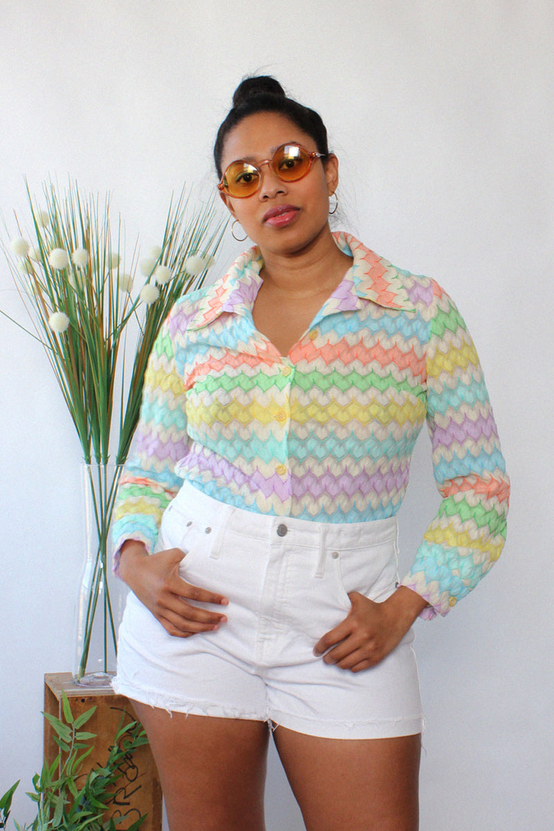 Marty Candy Knit Buttondown M