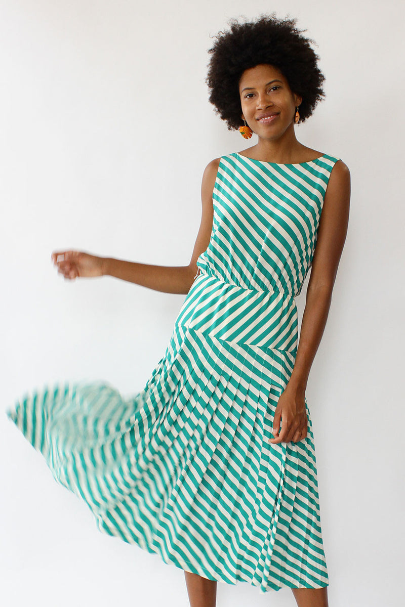 Silk Candy Stripe Dress S