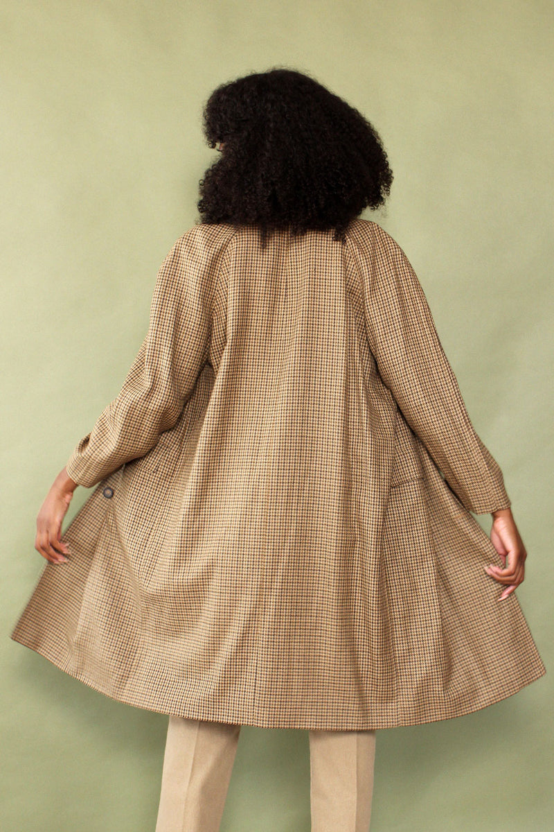 Tonal Wool Houndstooth Overcoat S/M