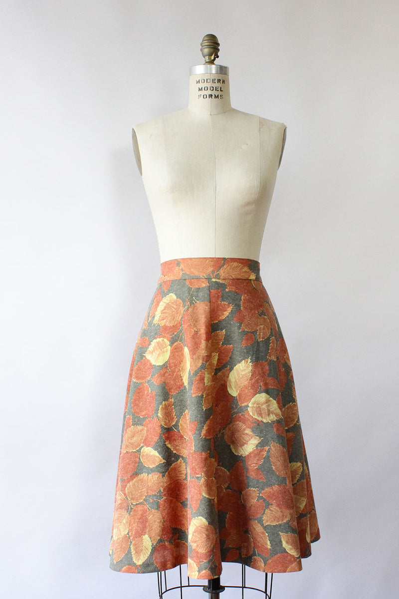 Leafy Flared Skirt M