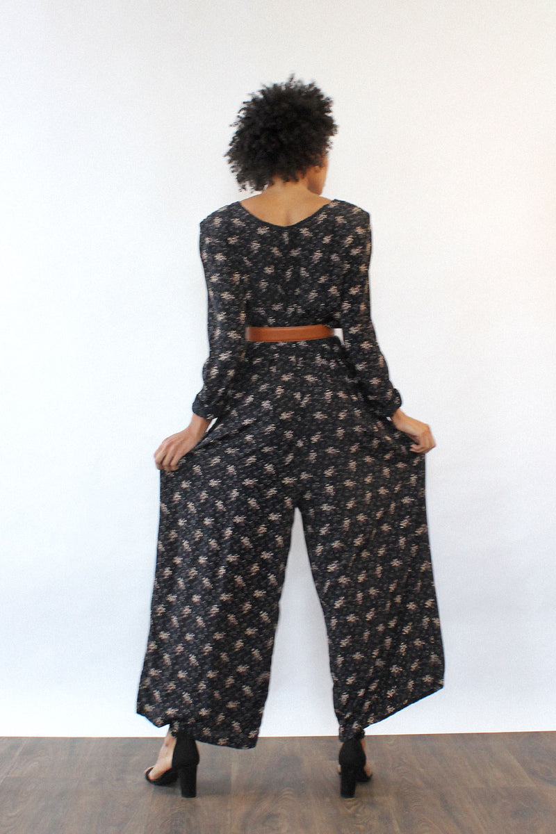 Moody Floral Palazzo Jumpsuit M/L