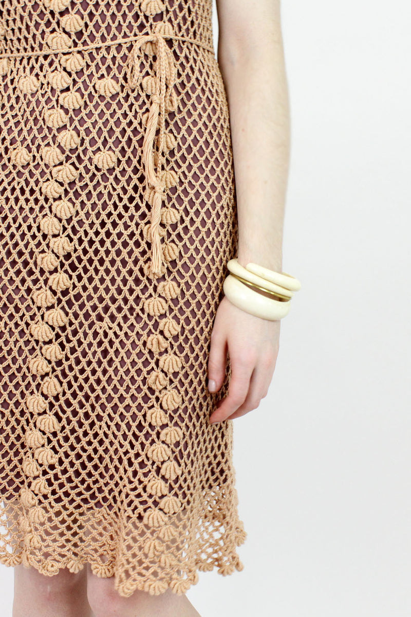 peach pink crochet dress OMNIA peach pink crochet dress OMNIA