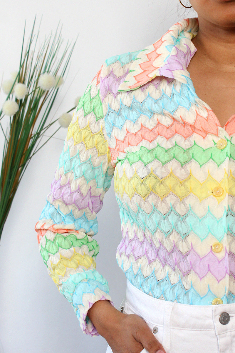 Marty Candy Knit Buttondown M