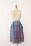 Plaid Apron Pocket Skirt XS