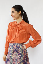 YSL Tangerine Silk Blouse S/M