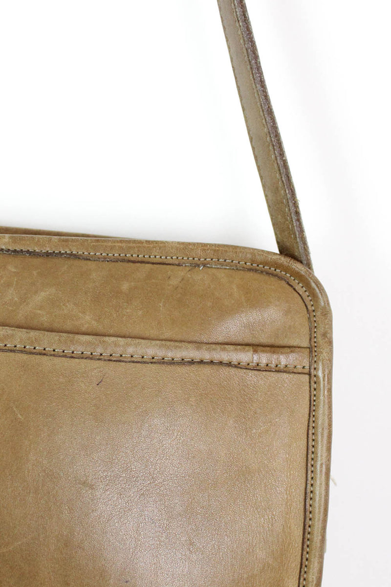Cafe Leather Big Crossbody Bag w/ Pockets