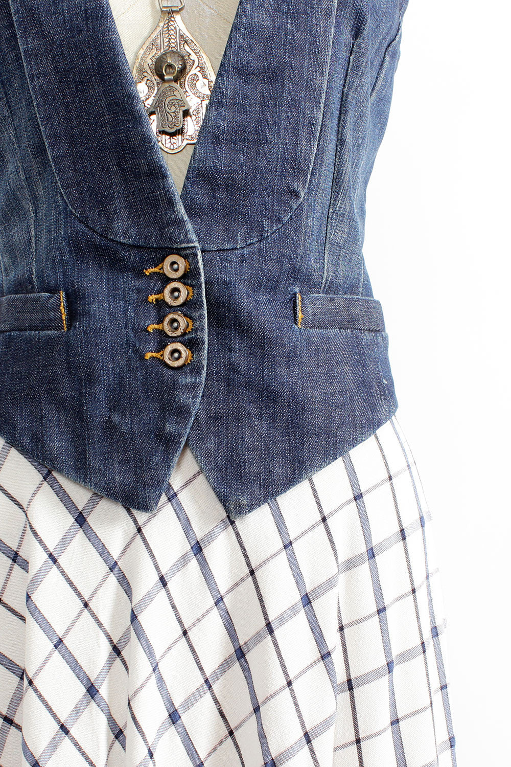 Deep V Denim Vest XS/S