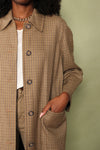 Tonal Wool Houndstooth Overcoat S/M