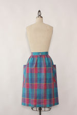 Plaid Apron Pocket Skirt XS
