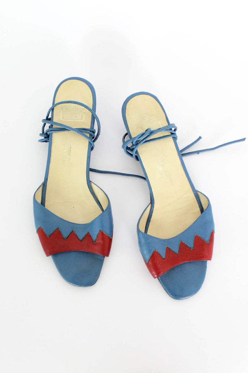 Zig Zag Strappy Leather Sandals 8