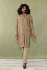Tonal Wool Houndstooth Overcoat S/M