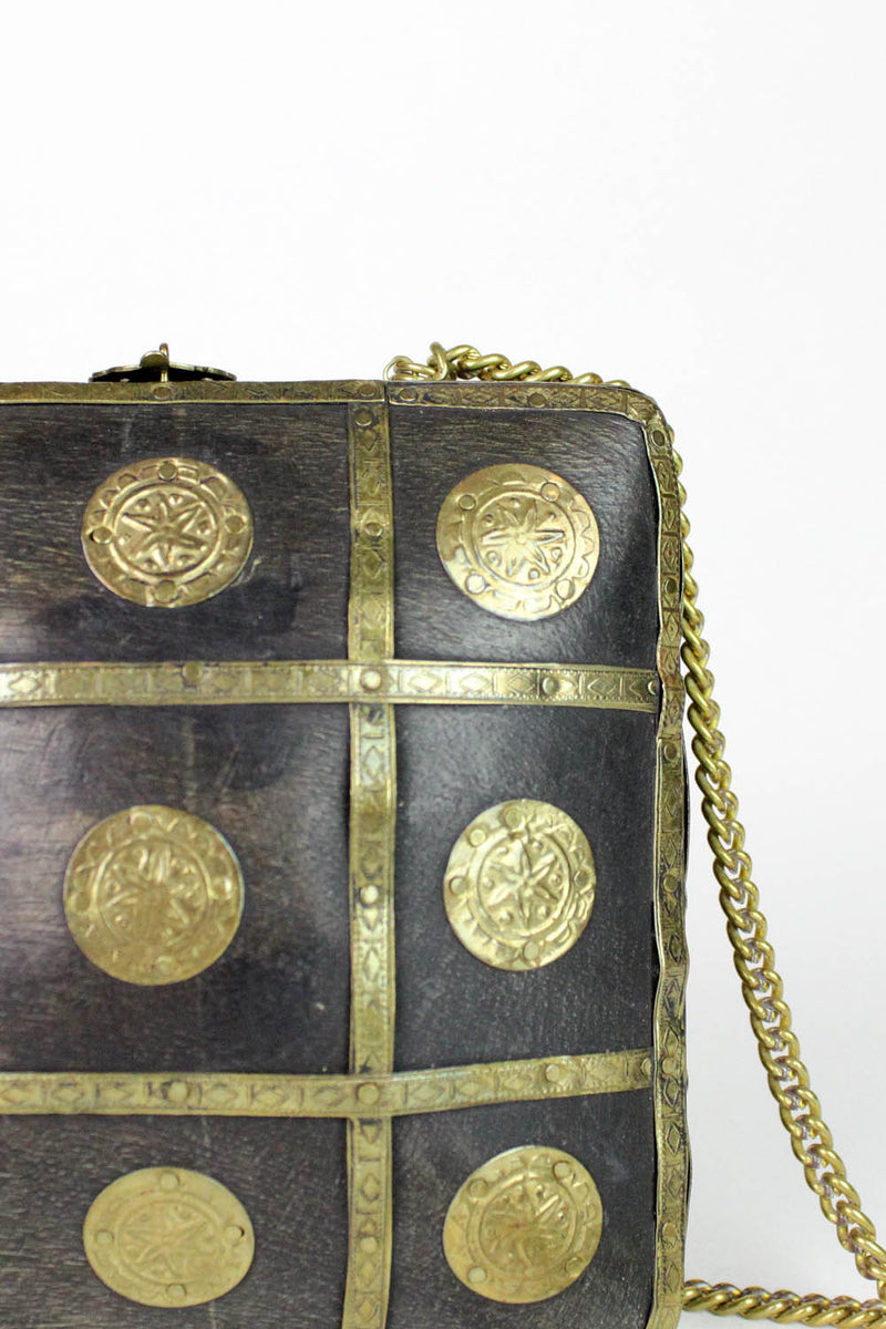 Wooden Box Brass Coin Purse