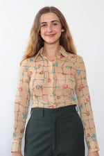 Gamin Flower Grid Blouse XS/S