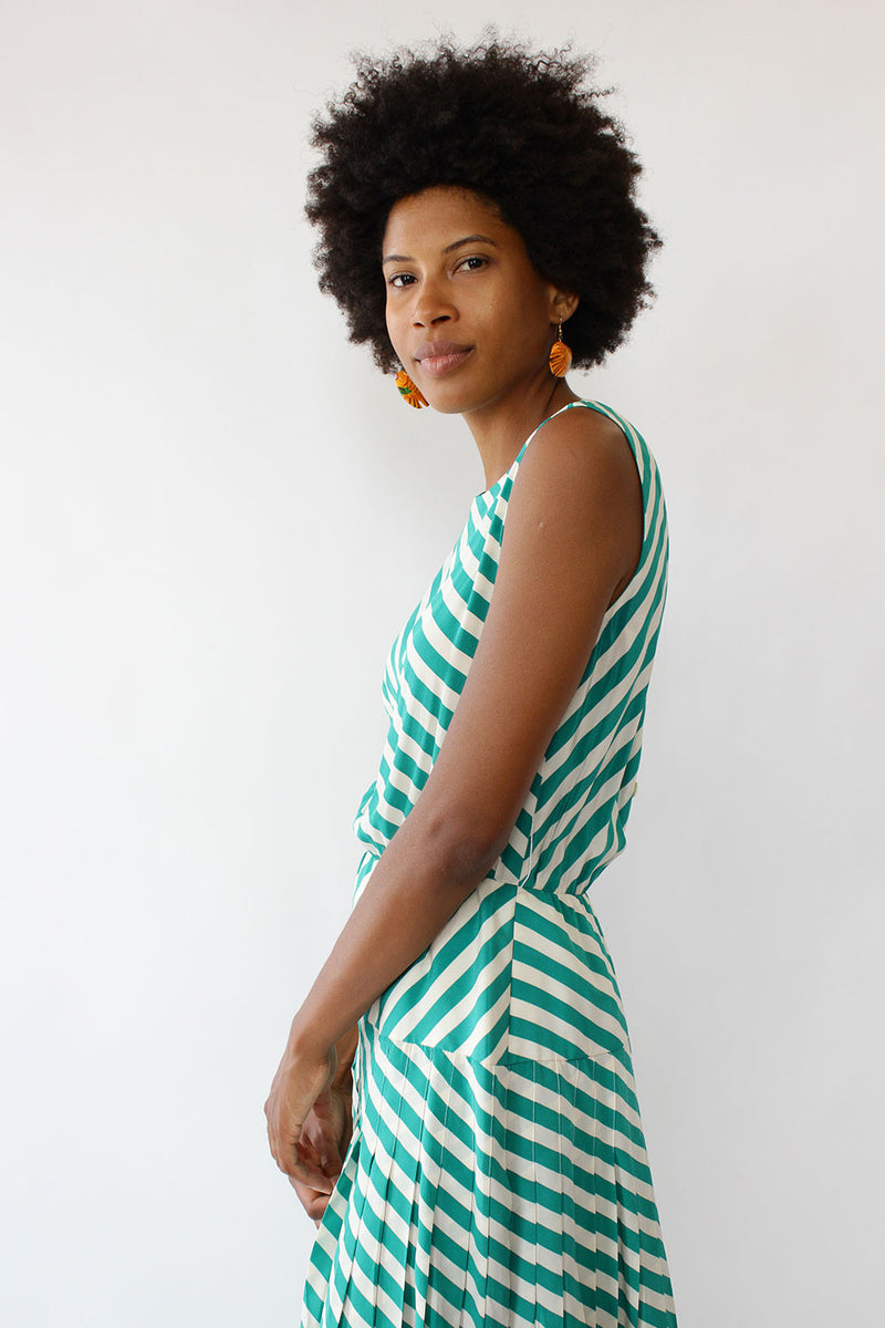 Silk Candy Stripe Dress S