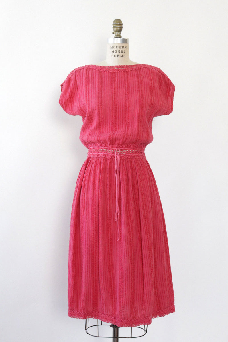 Hot Pink Grecian Gauze Dress S-L