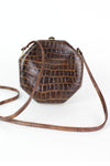 Octagon Crocodile Box Purse