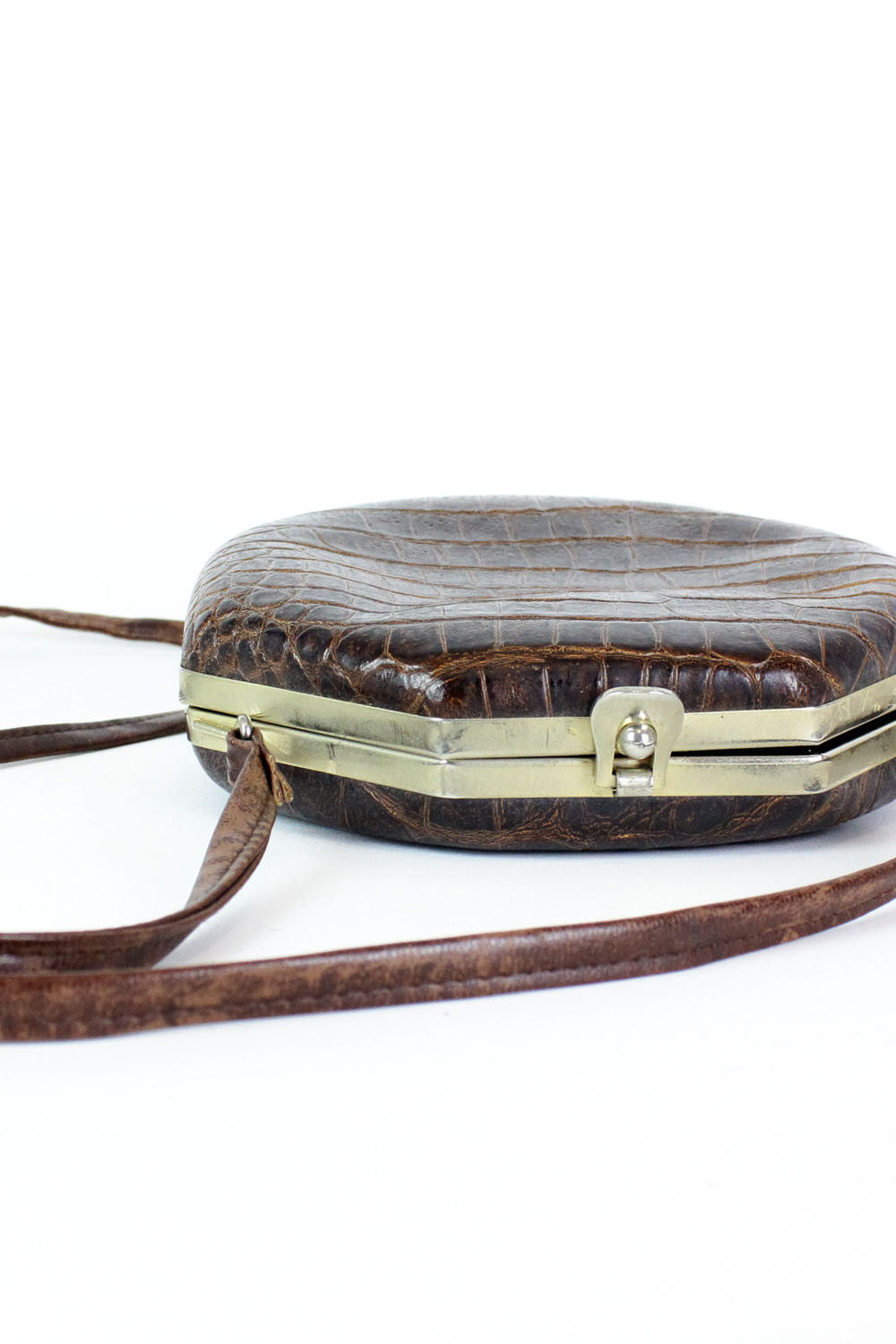 Octagon Crocodile Box Purse