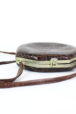 Octagon Crocodile Box Purse