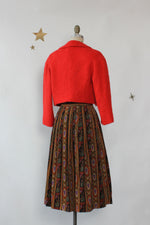 Tapestry Corduroy Pleat Skirt M