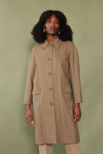 Tonal Wool Houndstooth Overcoat S/M
