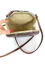 Octagon Crocodile Box Purse