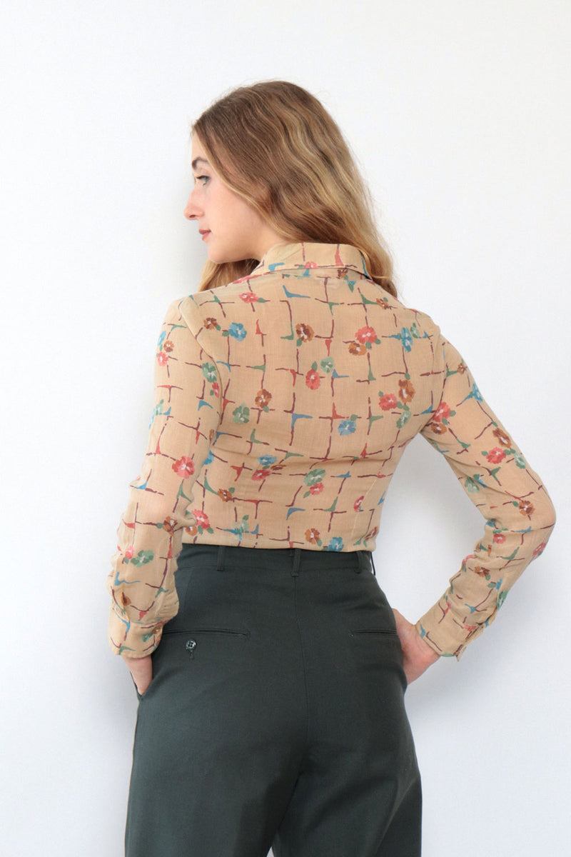 Gamin Flower Grid Blouse XS/S