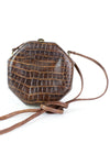 Octagon Crocodile Box Purse