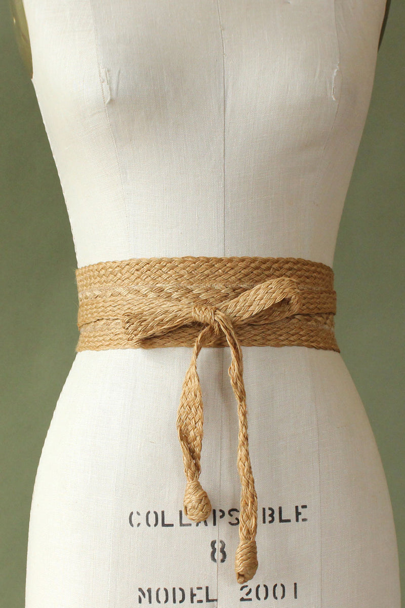 Braided Hemp Tie Belt