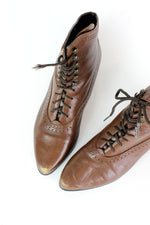 Sepia Lace-Up Granny Boots 7