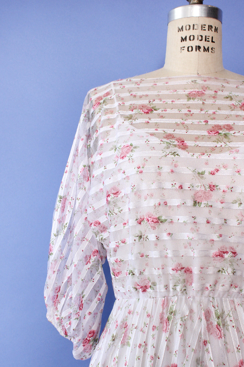 Blush Pink Tapestry Flare Dress M/L