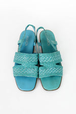 Turquoise Woven Sandals 8
