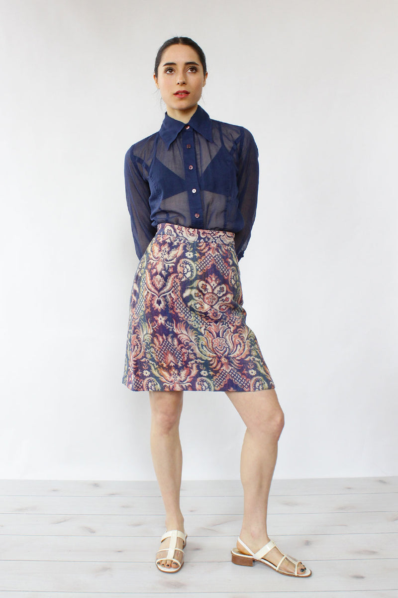 Sheer Navy Buttondown S