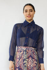 Sheer Navy Buttondown S