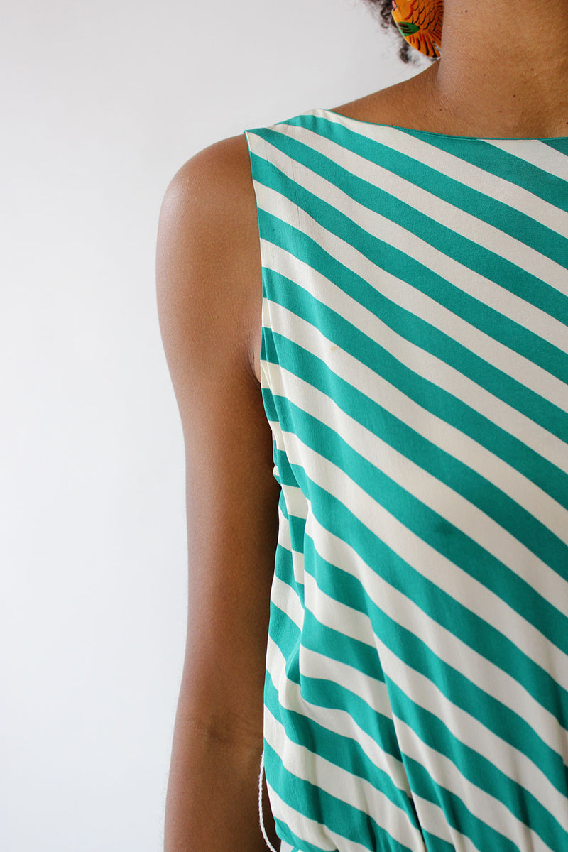 Silk Candy Stripe Dress S