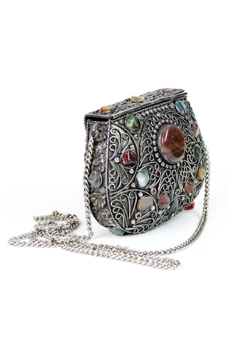 metal stone purse