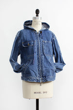 Hood & Zip Denim Jacket M