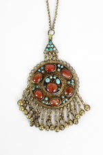 70s Carnelian Kuchi Pendant Necklace