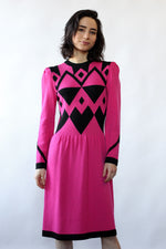 Adolfo Graphic Sweater Dress S/M