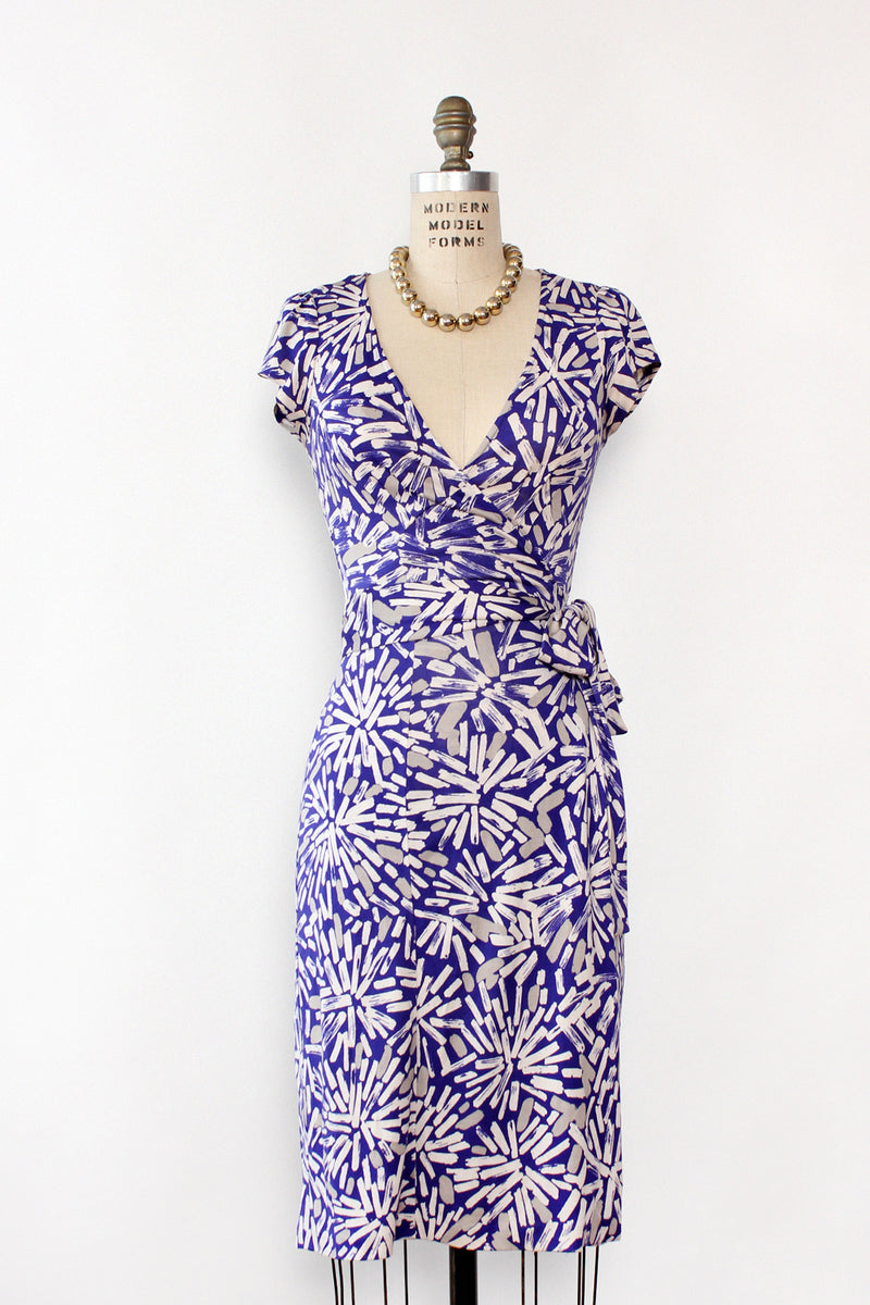 DVF Paintstroke Silk Wrap Dress S/M