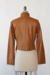 Caramel Leather Minimal Jacket M