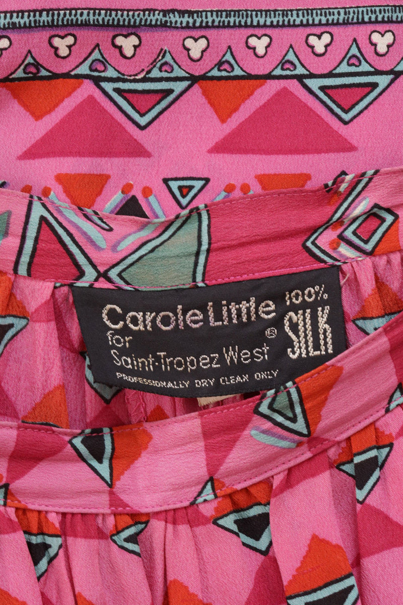 Magenta Prism Print Silk Gauchos S